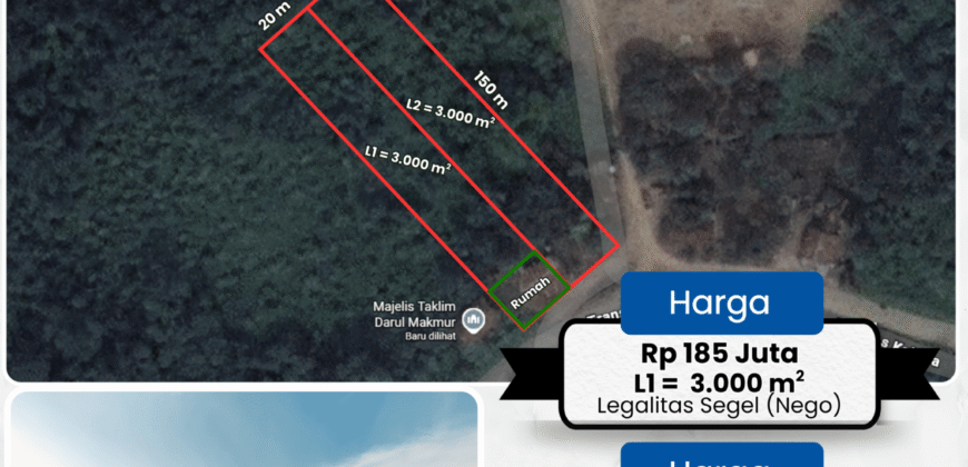 DIJUAL TANAH DAN RUMAH Jl. AHMAD YANI (TRANS KALTARA) – TANA TIDUNG- KALTARA