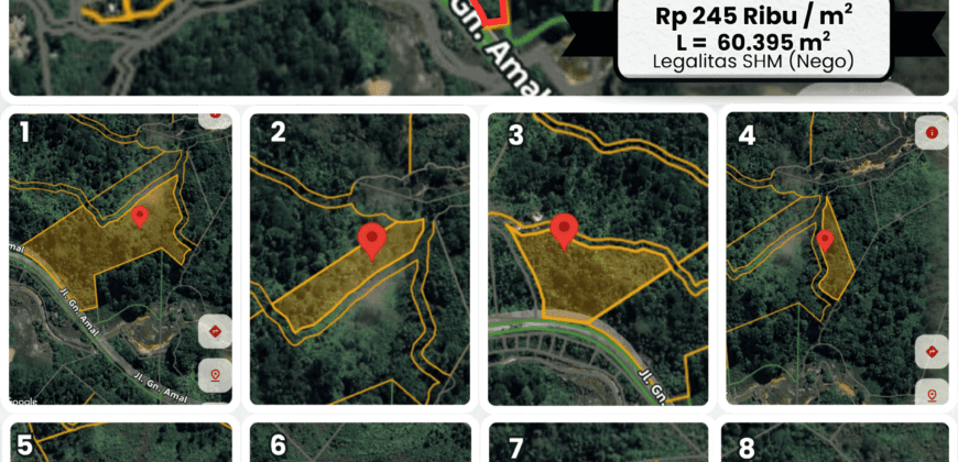 DIJUAL TANAH (± 6 HA) Jl. GN. AMAL (KAMPUNG ENAM)- TARAKAN – KALTARA