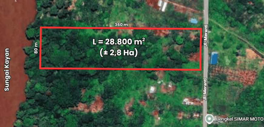DIJUAL TANAH (± 2,8 HA) Jl. PUNAS MERANTI (ARAH PLTMG GN. SERIANG) – BULUNGAN – KALTARA
