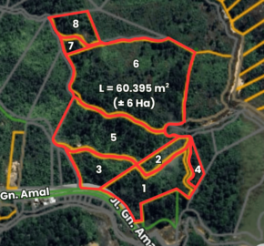 DIJUAL TANAH (± 6 HA) Jl. GN. AMAL (KAMPUNG ENAM)- TARAKAN – KALTARA