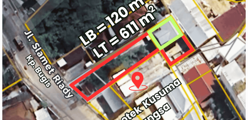 DIJUAL TANAH DAN RUMAH Jl. SLAMET RIADI (KP. BUGIS PINGGIR JALAN RAYA) – TARAKAN – KALTARA